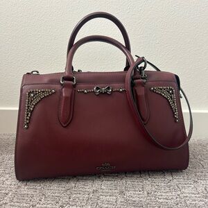 Burgundy Coach Bag Selena Gomez Collection